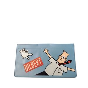 Dilbert Checkbook Cover Blue Cartoon Animated Unique Accessory Collectibles